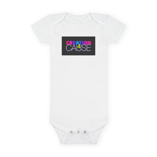 Baby Onesie - "Creation Cause" Colorful Logo Organic Bodysuit